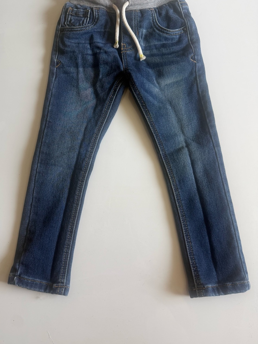 Cat & Jack Dark Blue Pull-On Stretch Jeans with Drawstring